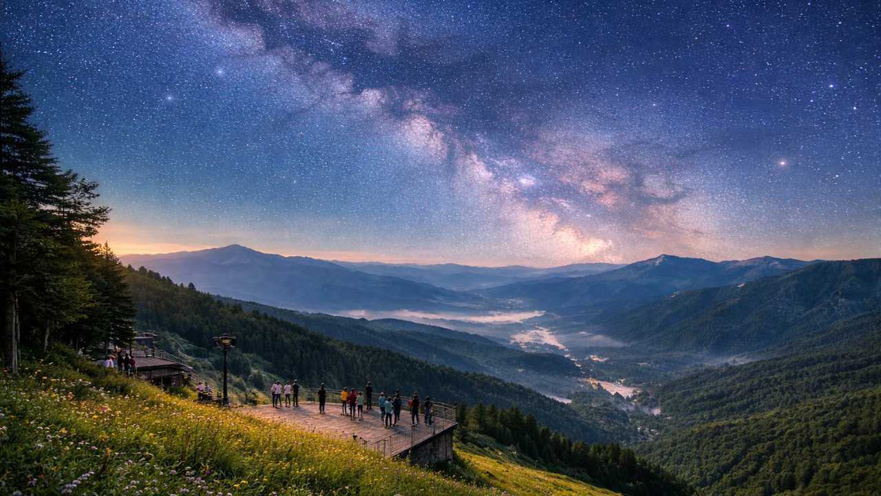 ヘブンスそのはらの高原と夜空のイメージ