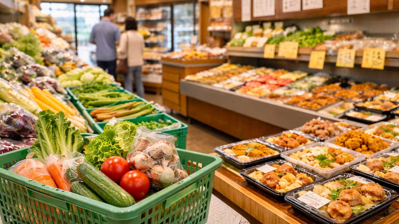 東御市のドライブ途中に立ち寄るローカルスーパーのイメージ