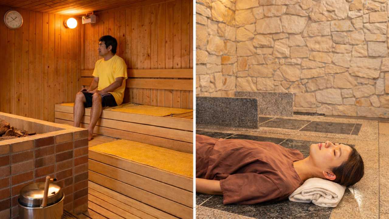 ヤッホーの湯のサウナと岩盤浴の利用イメージ画像