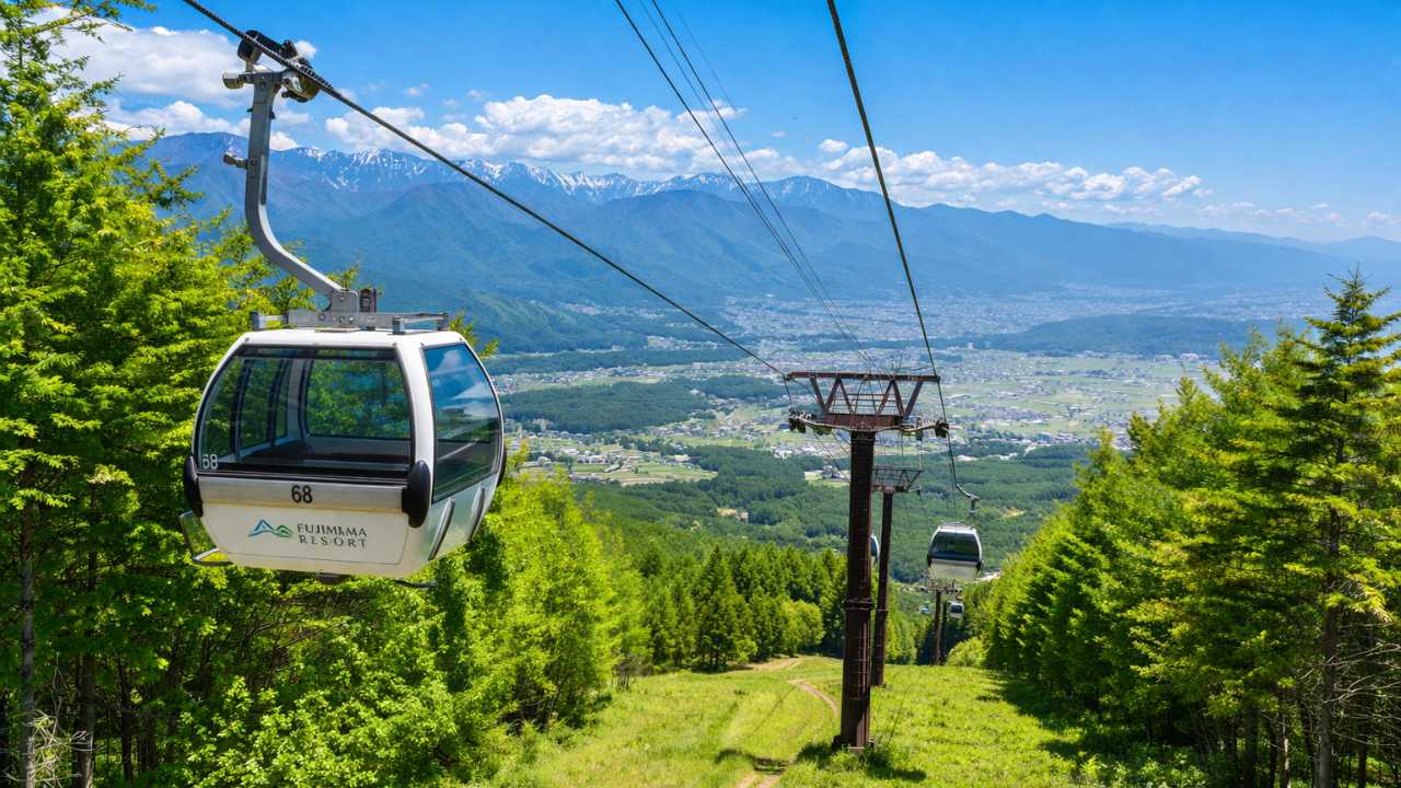 富士見パノラマリゾートのゴンドラ乗車風景